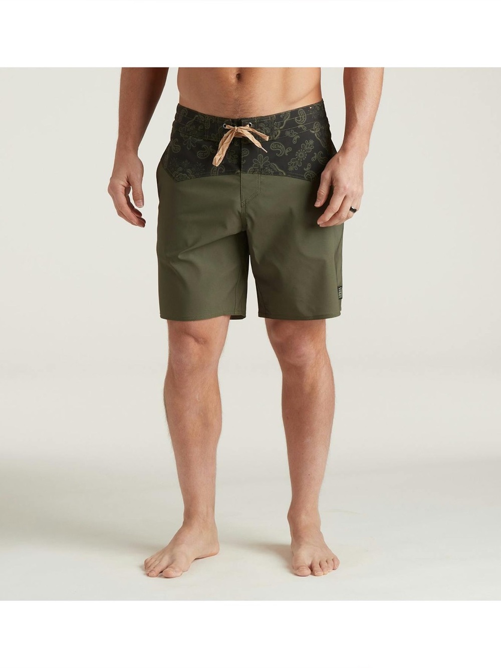 Howler Brothers Los Vaqueros Board Shorts, Bandana Dark Olive, Size 36